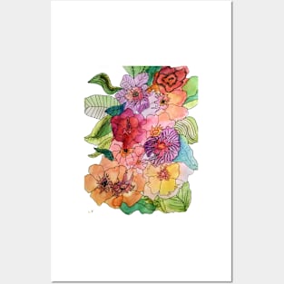 Floral Contour Posters and Art